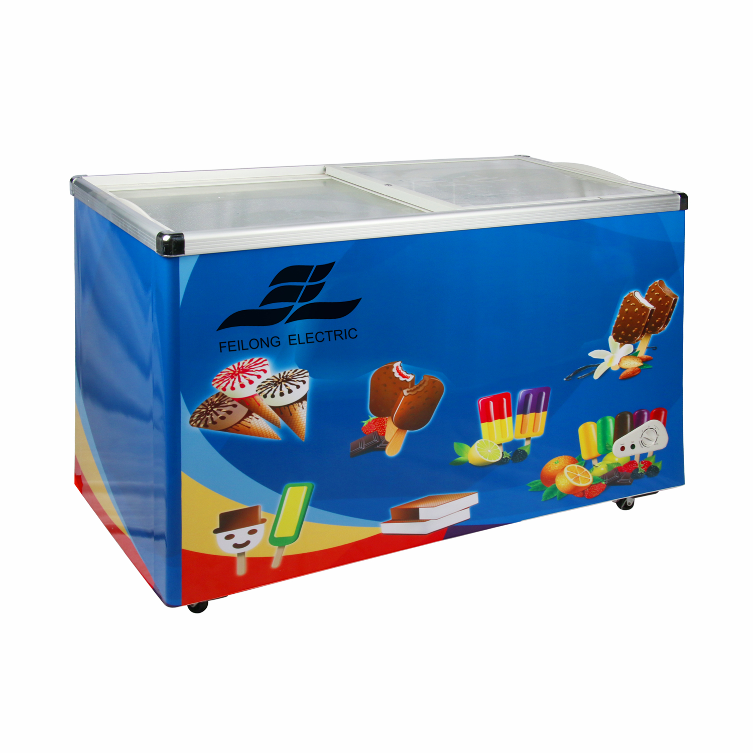 Commercial Ice Cream Freezer Glass Door Chest Freezer from China