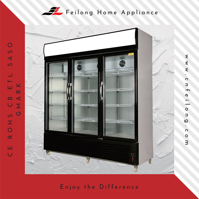 3 Glass Door Commercial Deep Freezer LSC880Y from China manufacturer